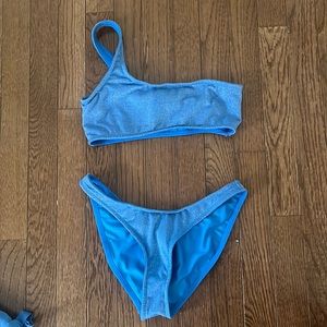 Blue one shoulder Triangl bikini